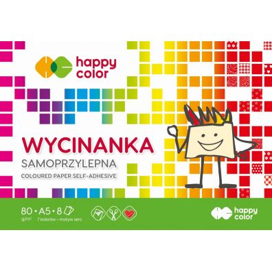 Happy Color Blok Wycinanka samoprzylepna A5, 8 ark 8 kartek