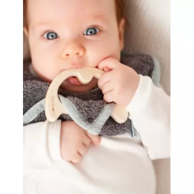 LullaLove Superro baby eco, �liniak z drewnianym gryzakiem, szary