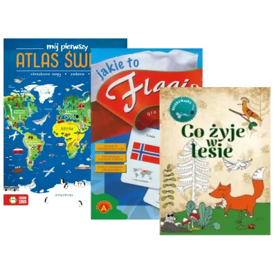 Pakiet Ma�ego Odkrywcy: M�j pierwszy atlas �wiata, Co �yje w lesie. Kolorowanka, Jakie to flagi?