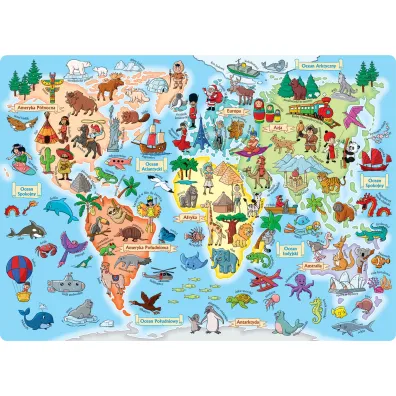 Puzzle 70 el. Mapa �wiata Jako