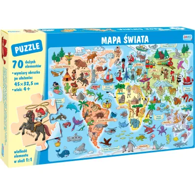 Puzzle 70 el. Mapa �wiata Jako
