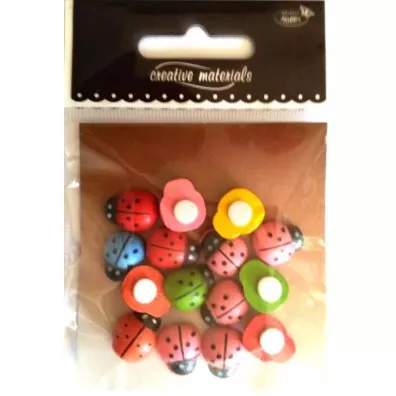 Galeria Hobby Biedronki drewniane kolorowe 12x15mm