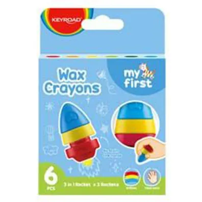 Keyroad Kredki woskowe Rockets 6 kolor�w 6 szt.