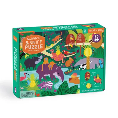 Puzzle sensoryczne z elementami zapachowymi Owocowa dungla 60 el. 4+ Mudpuppy