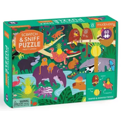 Puzzle sensoryczne z elementami zapachowymi Owocowa dungla 60 el. 4+ Mudpuppy
