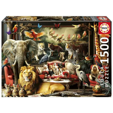 Puzzle 1500 el. Zwierz�ta w salonie Educa