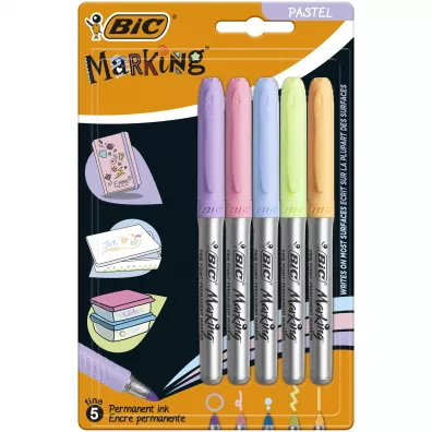 Bic Marker Marking Pastel Permamentne 5 szt.