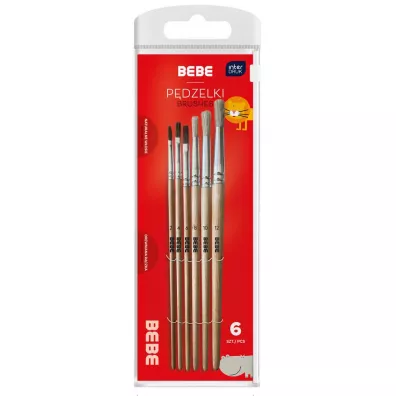 Interdruk Pdzelki drewniane BB Kids 6 szt.