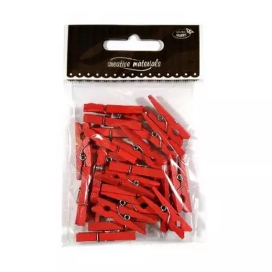 Galeria Hobby Klamerki drewniane czerwone 30 mm