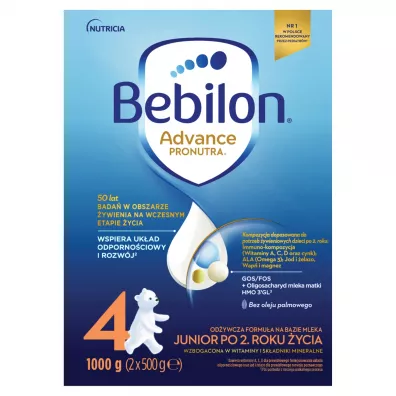 Bebilon 4 Advance Pronutra Junior Formua na bazie mleka po 2. roku ycia Zestaw 2 x 1000 g
