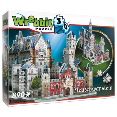 Puzzle 3D 890 el. Zamek Neuschwanstein Wrebbit Puzzles