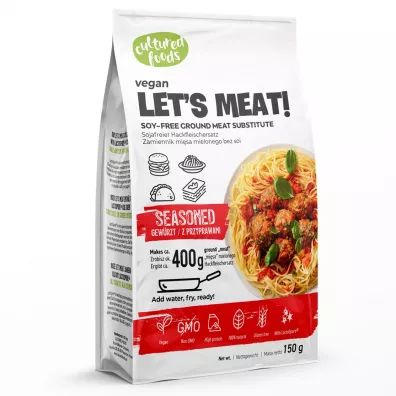 Cultured Foods Ro�linny zamiennik mi�sa mielonego bez soi Let`s Meat! Seasoned 150 g