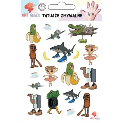 Tatua�e zmywalne dla dzieci Brainrot Cappuccina... All4Kids