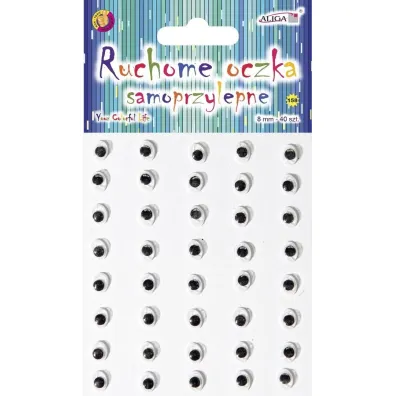 Aliga Ruchome oczka samoprzylepne 8mm 40 szt