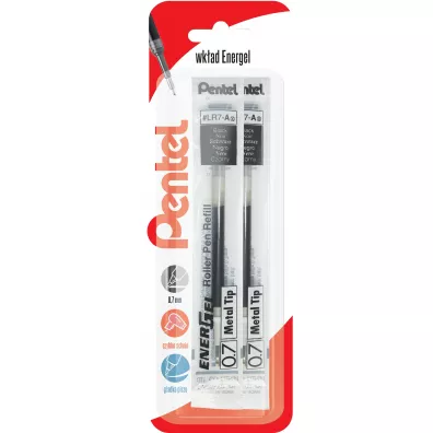 Pentel Wk�ad do pi�r kulkowych EnerGel LR7 czarny 2 szt.