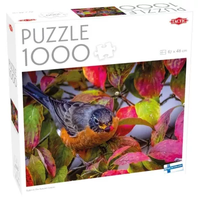 Puzzle 1000 el. Robin w jesiennych li�ciach Tactic