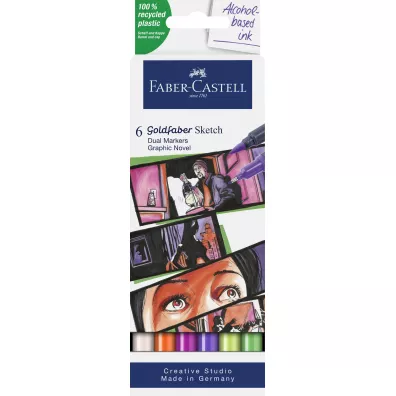 Faber-Castell Pisak dwustronny Goldfaber Sketch graphic 6 szt.