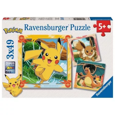 Puzzle 3x49 Pokemon Ravensburger