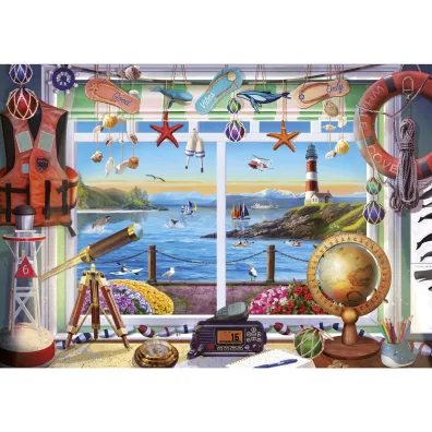 Puzzle 1000 el. Pok�j z widokiem na morze Educa