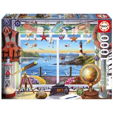 Puzzle 1000 el. Pok�j z widokiem na morze Educa