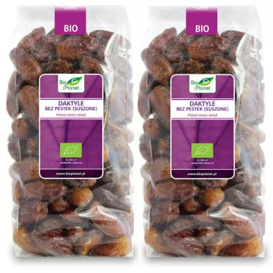 Bio Planet Daktyle bez pestek suszone bezglutenowe Zestaw 2 x 1 kg Bio