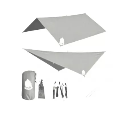 Plandeka tarp pachta biwakowa namiot na hamak osona przeciwdeszczowa 300cm szary