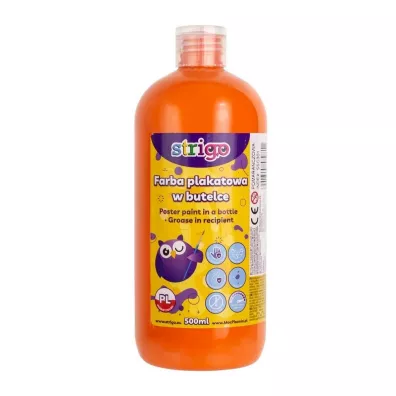 Strigo Farba plakatowa w butelce pomara�czowa 500 ml