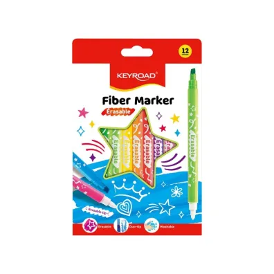 Flamastry KEYROAD Fiber Marker wymazywalne 12 kolor�w