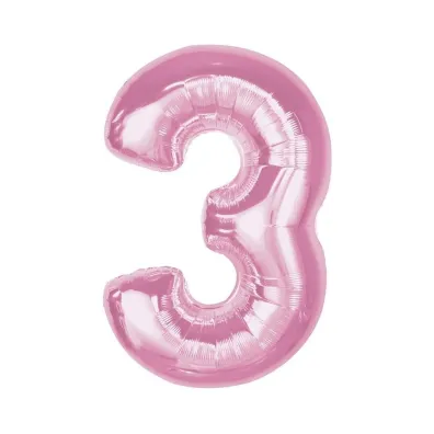 Godan Balon foliowy cyfra 3 jasnor�owa Smart 92cm