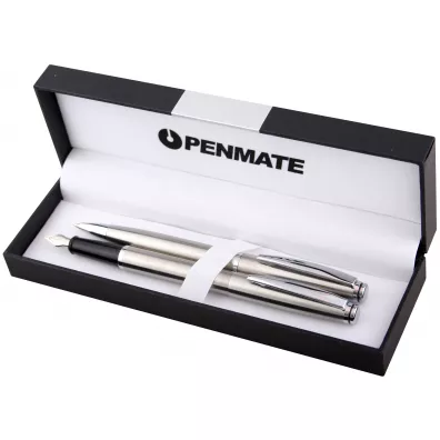Penmate Komplet D�ugopis + pi�ro wieczne Virtuo srebrny