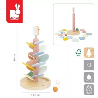 Drewniany kulodrom Ptaszek Sweet Cocoon 3+ Janod