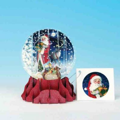 Kartki 3D Father Christmas Snow Globe