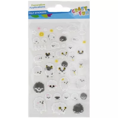 Craft with Fun Ozdoba dekoracyjna filcowa samoprzylepne Owieczki
