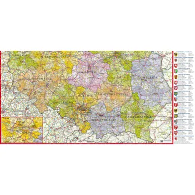 Polska mapa samochodowo administracyjna 1:800 000