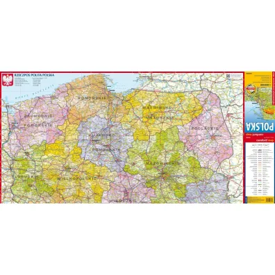 Polska mapa samochodowo administracyjna 1:800 000
