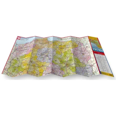 Polska mapa samochodowo administracyjna 1:800 000