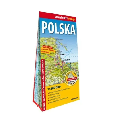 Polska mapa samochodowo administracyjna 1:800 000