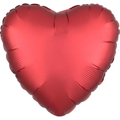 Amscan Balon foliowy Silk Lustre Dark czerwony serce luz