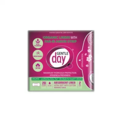 Gentle Day Pantiliners With Far-IR Anion Strip wkadki higieniczne z paskiem anionowym pochaniajce wilgo eco 20 szt.