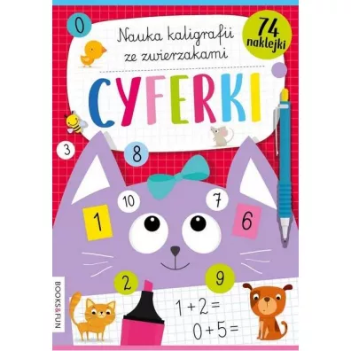 Cyferki nauka kaligrafii z pieskami i kotkami