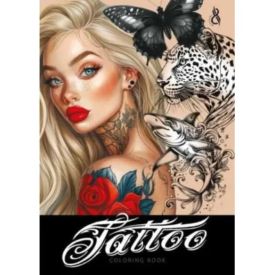 Kolorowanka A4 pionowa 8 obrazk�w Tattoo ��ta