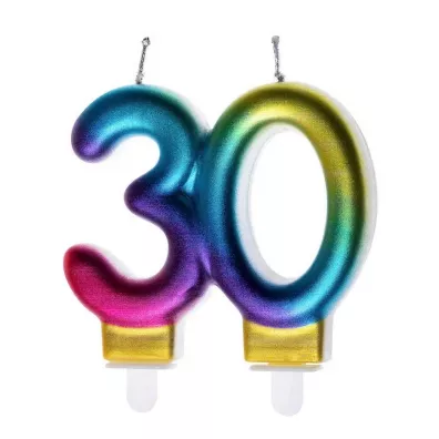 GoParty �wieczka urodzinowa 30 kolorowa