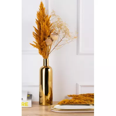 HowHomely Elegancki wazon Laura Gold 27 cm zoty