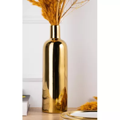 HowHomely Elegancki wazon Laura Gold 27 cm zoty