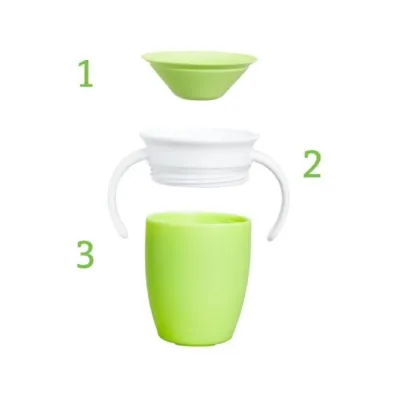 Kubek treningowy z uchwytami Munchkin Miracle 360&deg; 207ml zielony