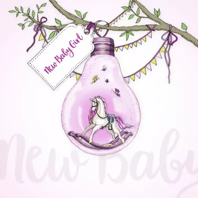 Clear Creations Karnet Swarovski kwadrat CL2801 Narodziny
