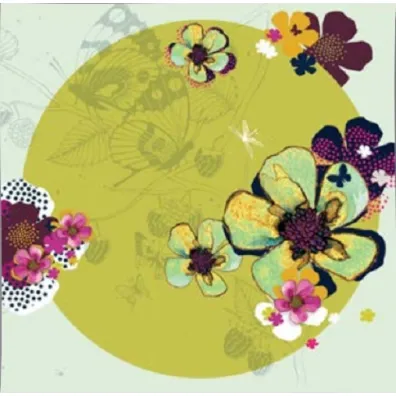 Clear Creations Karnet Kwiaty zielony Swarovski CL2912_BL