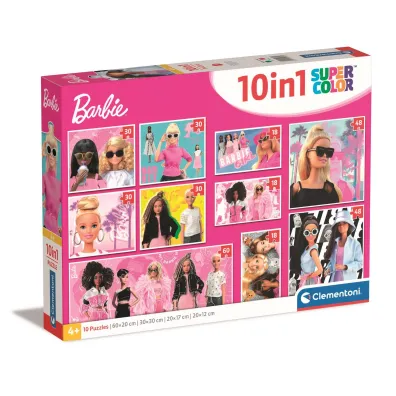 Puzzle 10w1 SuperColor. Barbie Clementoni