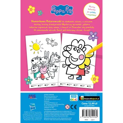 Peppa Pig. Numerkowe kolorowanki. Kolorowe kwiatki