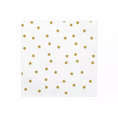 PartyDeco Serwetki Gwiazdki zote 33x33 cm